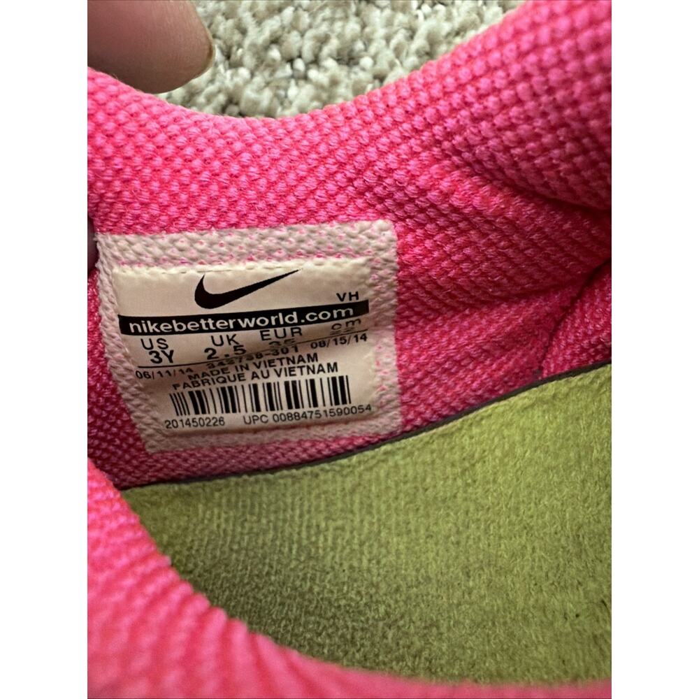 Nike Free Lime Green Pink Teal Kids Preschool Casual Shoes Size 3Y (7-10 yo) - Picture 10 of 10